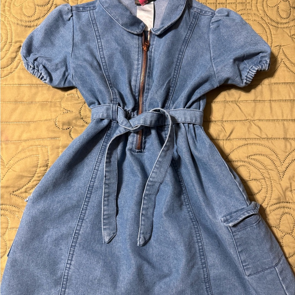 Denim Blue Dress with Belt